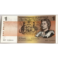AUSTRALIA 1968 . ONE 1 DOLLAR BANKNOTE . COOMBS/RANDALL