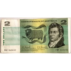 AUSTRALIA 1967 . TWO 2 DOLLARS BANKNOTE . COOMBS/RANDALL