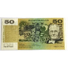 AUSTRALIA 1974 . FIFTY 50 DOLLARS BANKNOTE . PHILLIPS/WHEELER . FIRST PREFIX YAA